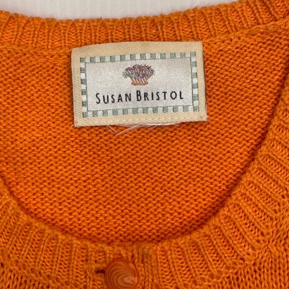 Susan‎ Bristol Cardigan Size S/M Short Sleeve Floral Tropical Embroidery Cotton - Picture 4 of 10